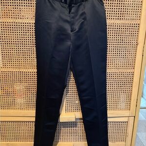 Club Monaco Womens Black Dress Work Pants Pockets Satin Waist Size 4
